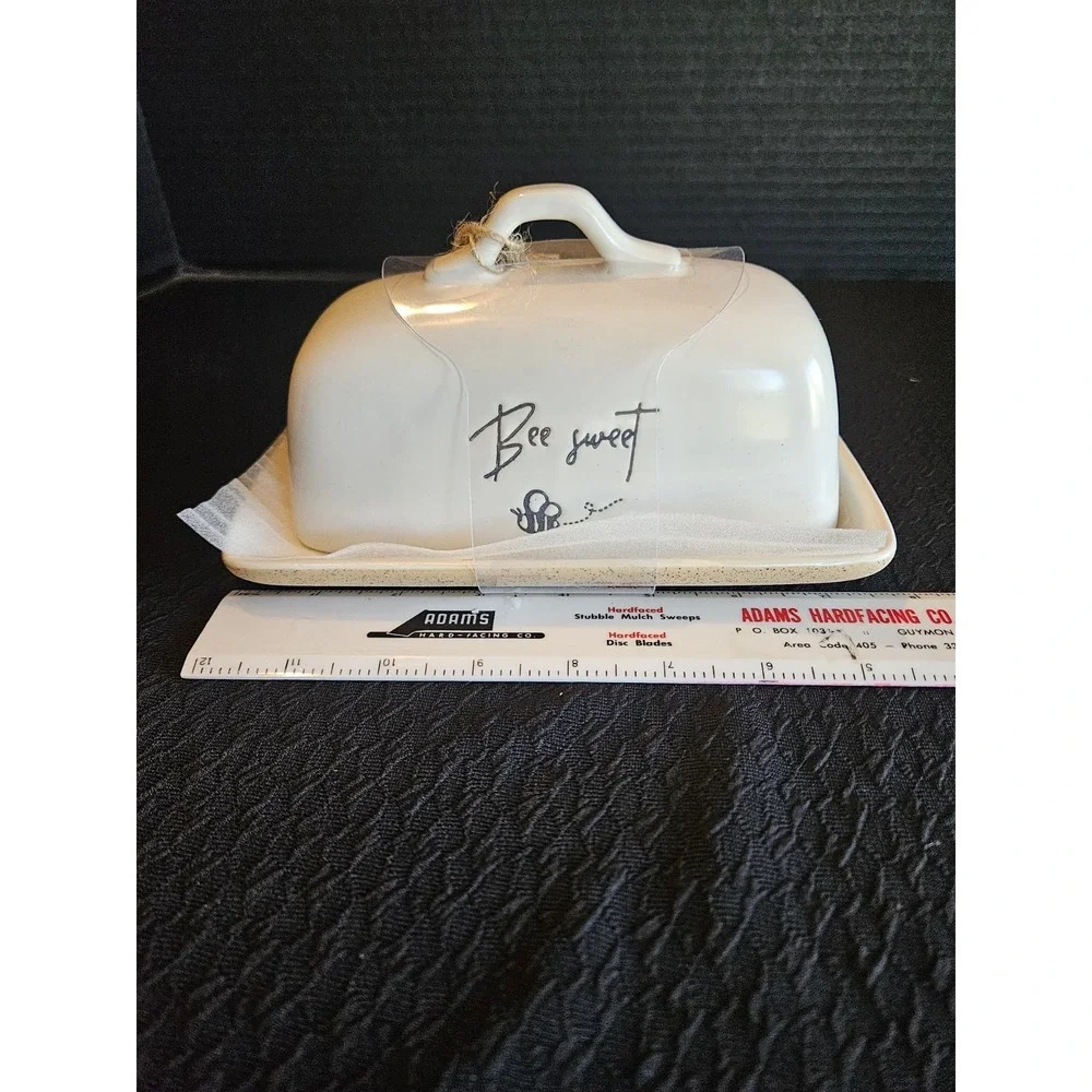 Butter Dish- Bee Sweet Cover Butter Dish Heavy Stoneware‎
